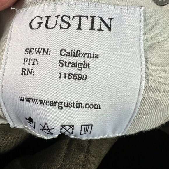 Gustin Jeans Men 28x32* 567 Slim Straight Army Green Faded Selvedge Denim Tag 31 - Picture 7 of 16